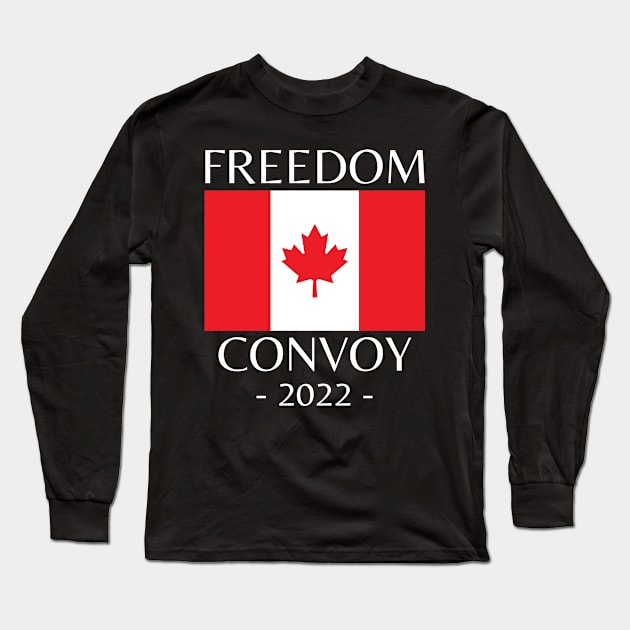 Freedom Convoy 2022 Support Our Truckers Canada USA Long Sleeve T-Shirt by BobaPenguin